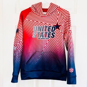 HSBC USA Sevens Rugby Youth Large Hoodie Red White Blue Team USA Sweatshirt
